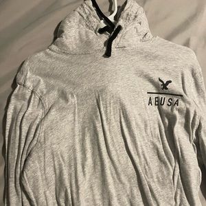 Silver/Gray Hooded American Eagle Pullover